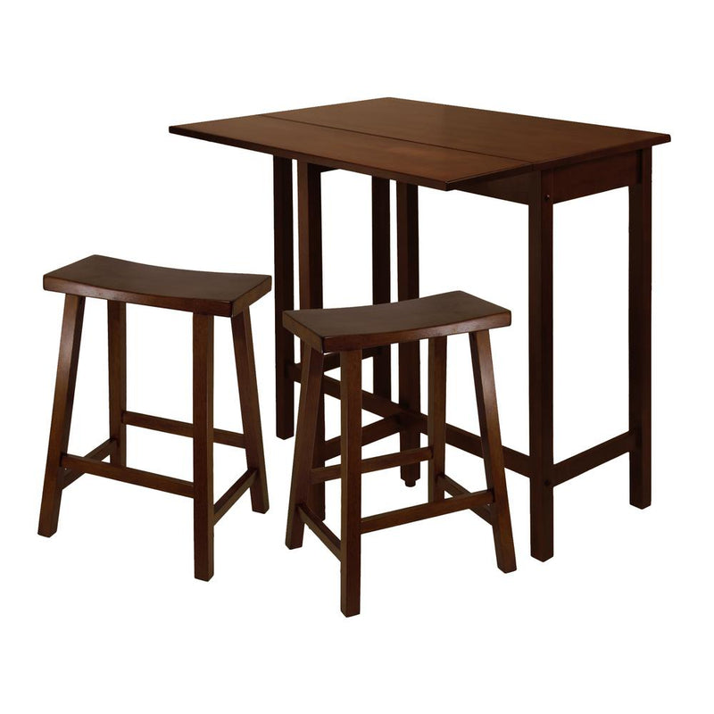 Lynnwood 3-Pc High Drop Leaf Table with 24" Saddle Seat Stool