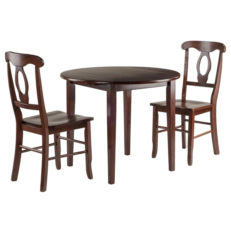 Clayton 3-PC Set Drop Leaf Table with 2 Keyhole Back Chairs