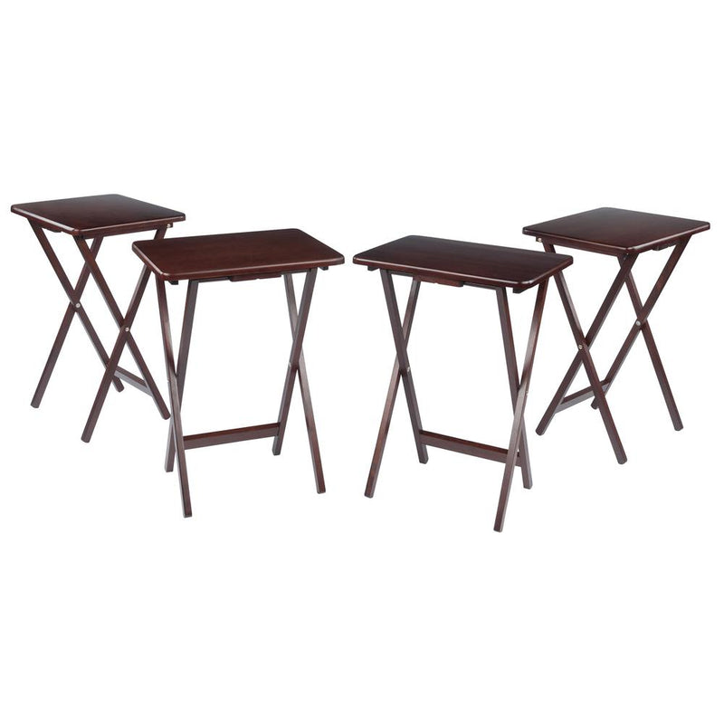 Alex Set of 4 Single Snack Tables Walnut