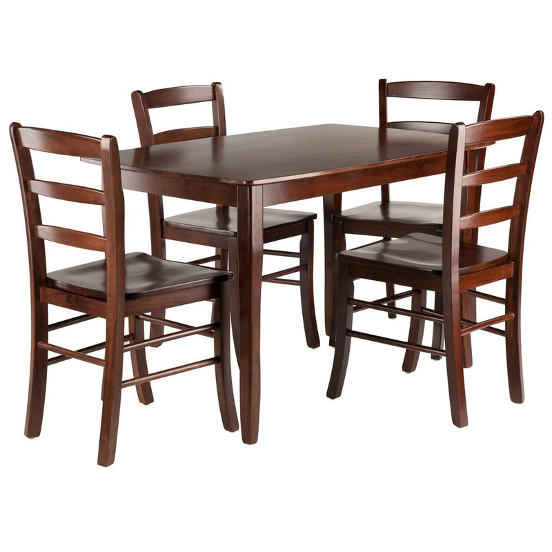 Inglewood 5-PC Set Dining Table w/ 4 Ladderback Chairs