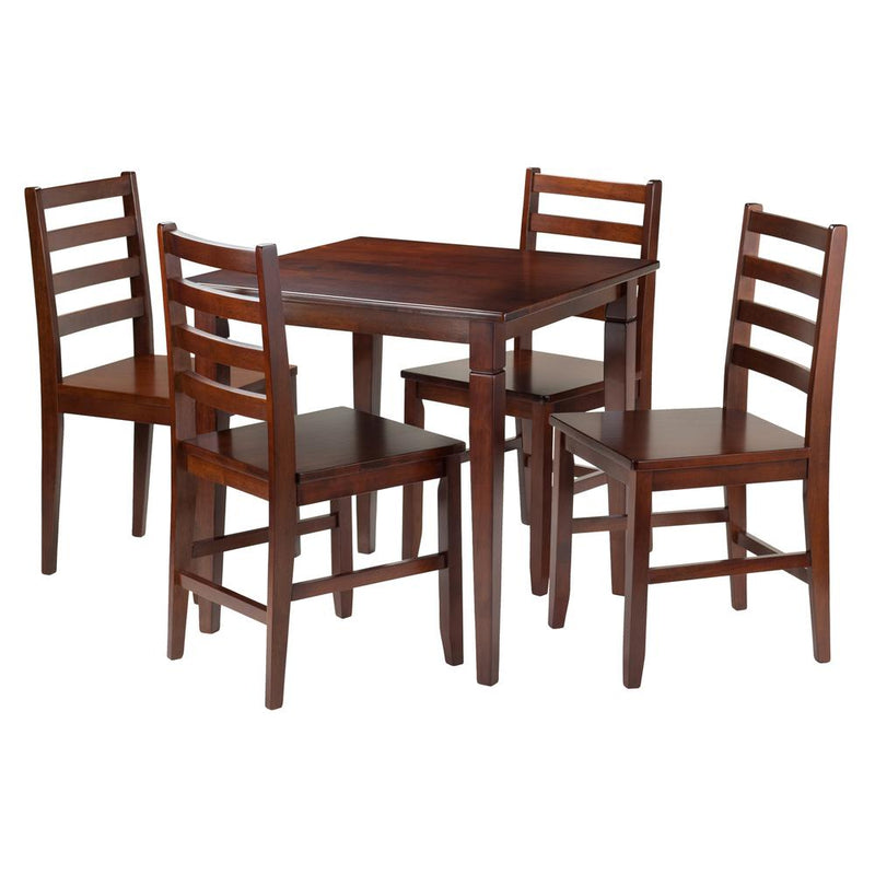 Kingsgate 5-Pc Dining Table with 4 Hamilton Ladder Back Chairs