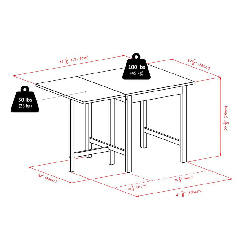 Lynden 5pc Dining Table with 4 Ladder Back Chairs