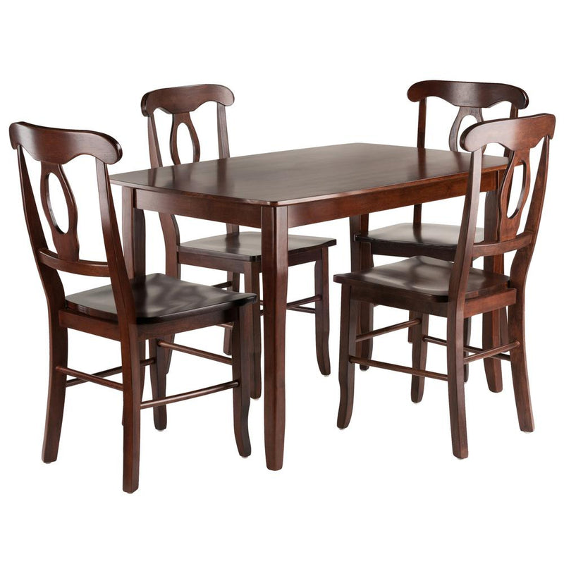 Inglewood 5-PC Set Dining Table w/ 4 Key Hole Back Chairs