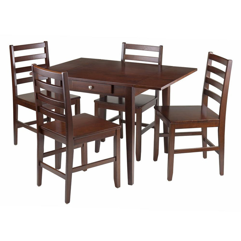 Hamilton 5-Pc Drop Leaf Dining Table with 4 Ladder Back Chairs