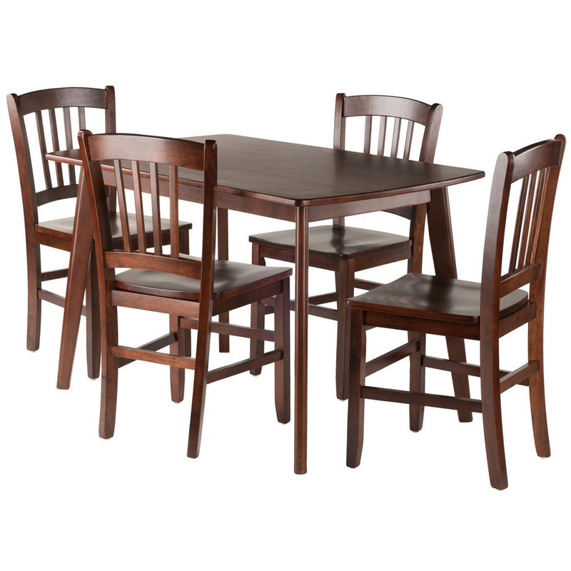 Shaye 5-PC Set Dining Table w/ Slat Back Chairs