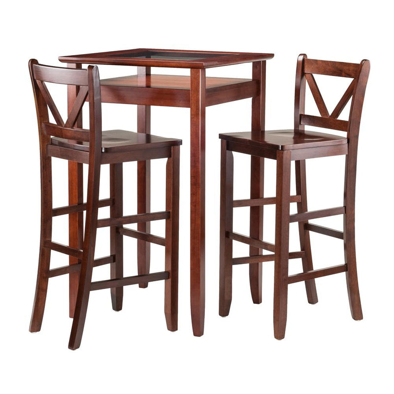 Halo 3pc Pub Table Set with 2 V-Back Stools