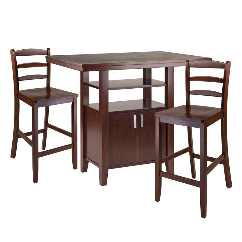 Albany 3-pc  Set High Table w/Ladder Back Counter Stools