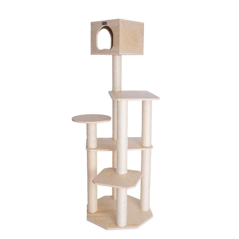 Armarkat Real Wood Premium Scots Pine 69-Inch Cat Tree with Five Levels, Perch, Condo