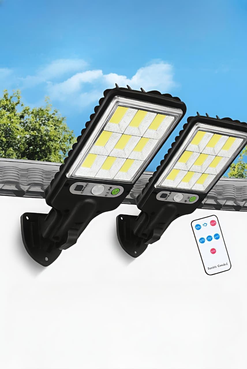 180W Led Solar Street Light Outdoor,10000LM IP65 Waterproof Solar Security Flood Lights Outdoor Motion Sensor, Wired Security Solar Powered Flood Lights for Indoor, Outside, Yard, Garden (PACK OF 2)