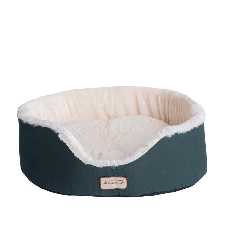 Armarkat Cat Bed Oval pet cuddle house, Laurel Green/Ivory