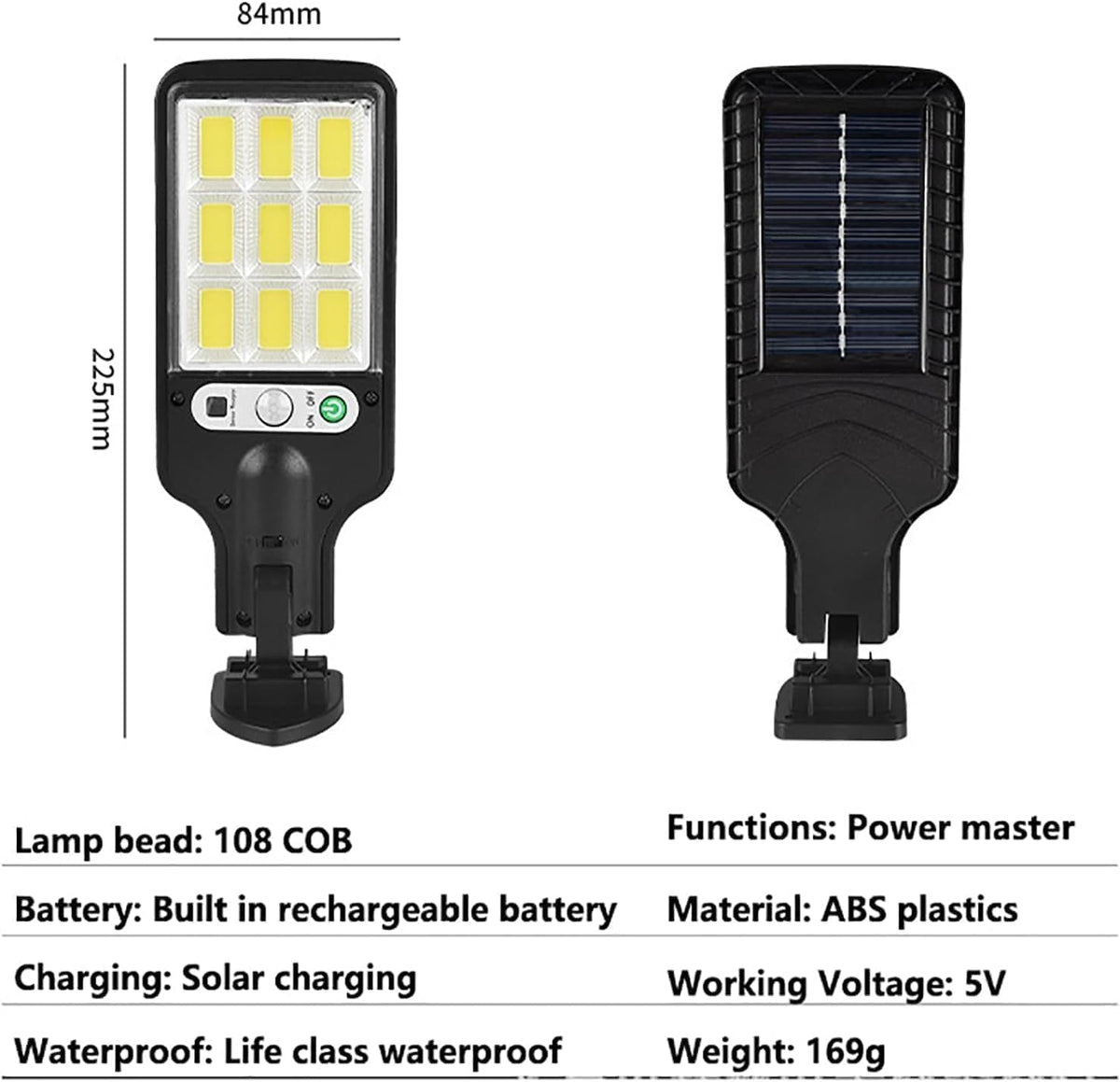 180W Led Solar Street Light Outdoor,10000LM IP65 Waterproof Solar Security Flood Lights Outdoor Motion Sensor, Wired Security Solar Powered Flood Lights for Indoor, Outside, Yard, Garden (PACK OF 2)