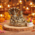 LABHCART Brass Lakshmi Vishnu Idol God Goddess Statues Religious Deity Laxmi Vishnu Resting On Sheshnaag 4 Inches