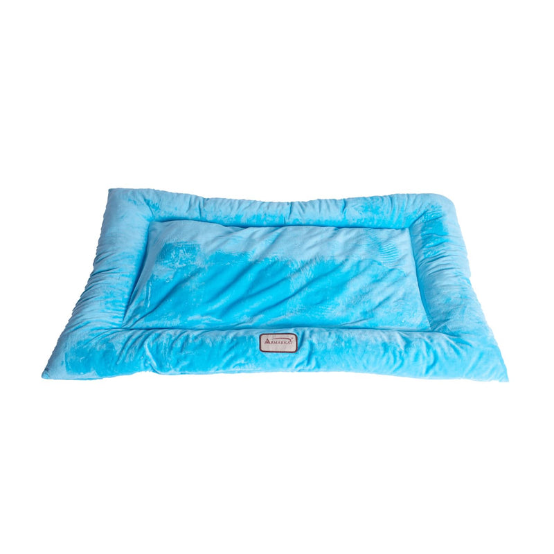 Armarkat M01CTL-M Medium Pet Bed Mat , Dog Crate Soft Pad With Poly Fill Cushion, Sky Blue