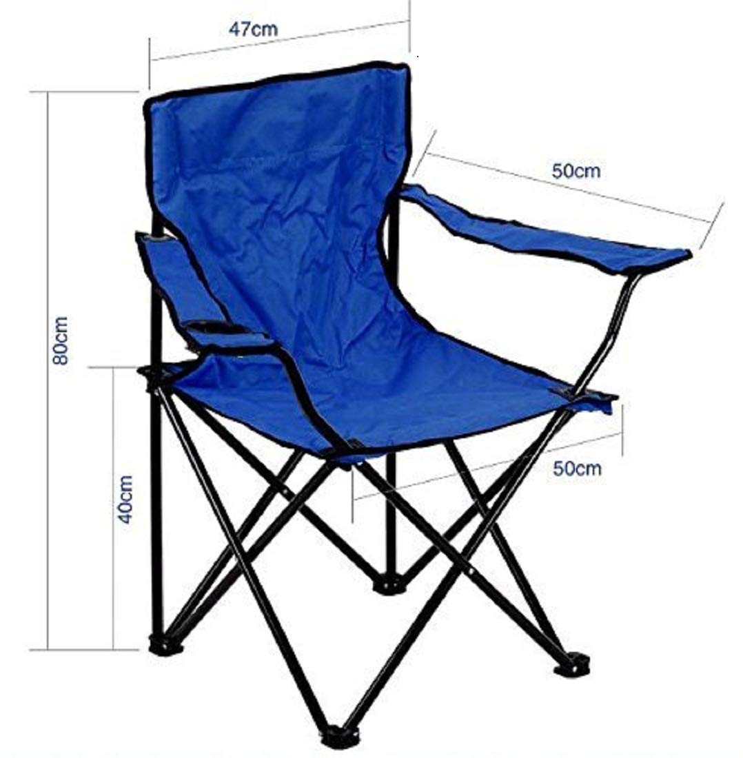 Niyam Folding Chair Big with Side Pocket - Portable Foldable Nylon Base Fabric Camping Chair for Fishing Beach Picnic Outdoor Garden Chair (Moon, Black)