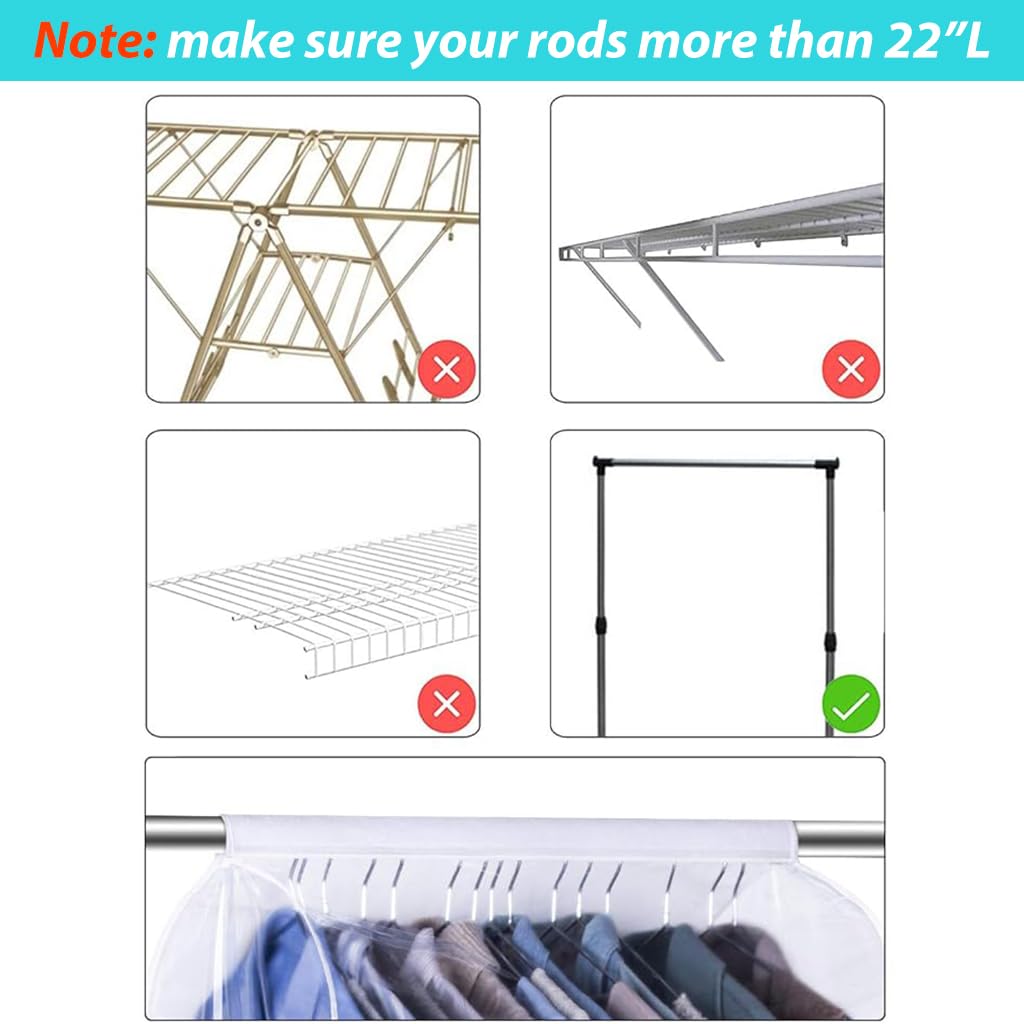 HASTHIP Hanging Garment Bag 43 Inches, Enclosed Bottom Clothes Rack Cover