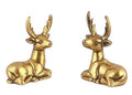 Pick End Now Brass Deer/Hiran Statue Showpiece for Decoration | Pack of 2 Antique Finish Idol for Vastu, Product Dimensions - 5.08 x 2.54 x 6.35Cm, 280Gm