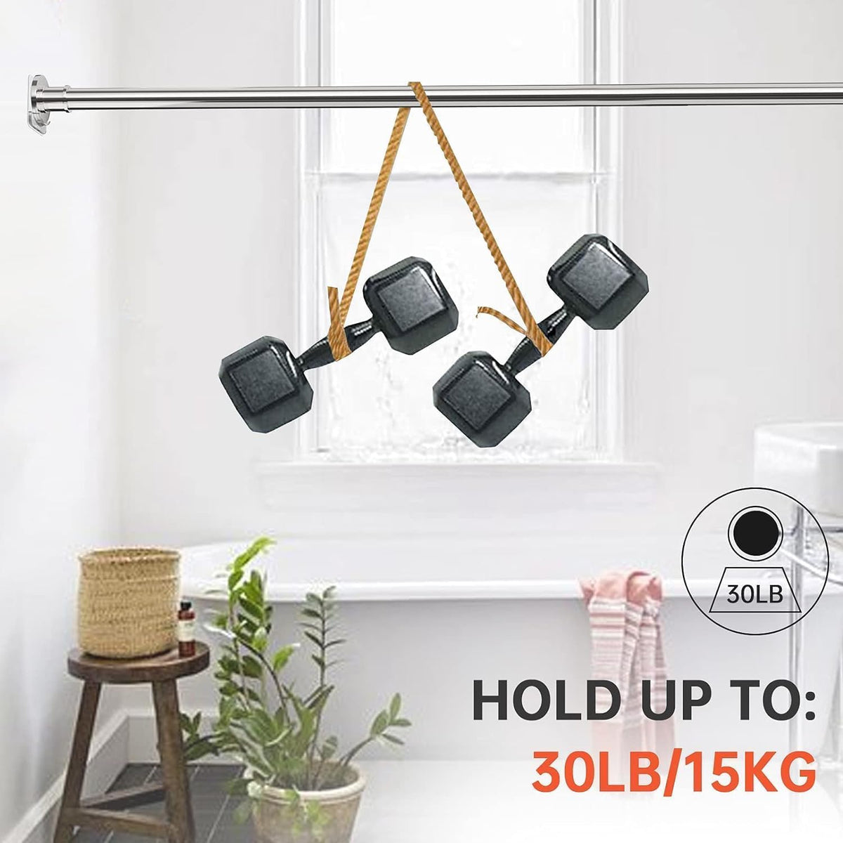 DAZZLIQ 6 PCS Curtain Rod Holder Without Drill Curtain Holders for Wall Rod Brackets No Drilling Self Adhesive No Drill Hangers for Bathroom Kitchen Home Bathroom and Hotel