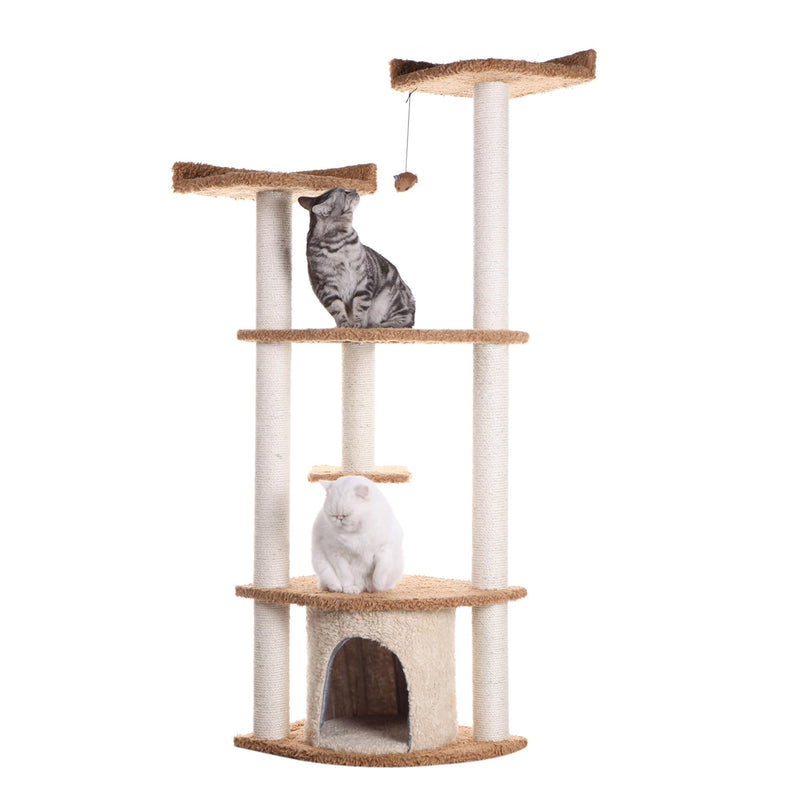 Armarkat Ultra Thick Faux Fur Real Wood Cat Scratching Furniture For Cats Play Chocolate A6402