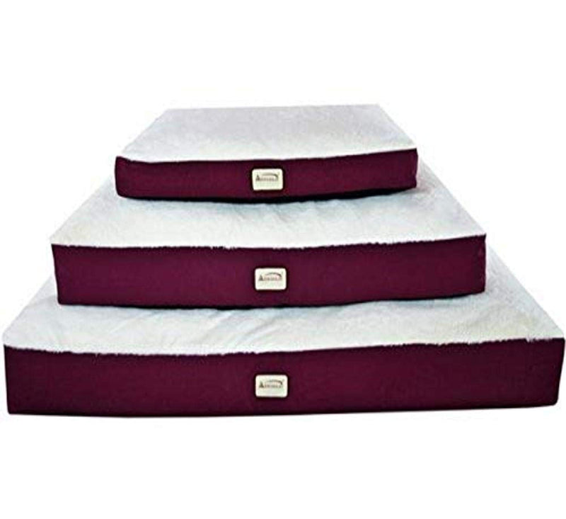 Armarkat M02HJH/MB-XXL Double Extra Large Pet Bed Mat With Poly Fill Cushion And Removable Cover, In Ivory and Burgundy,