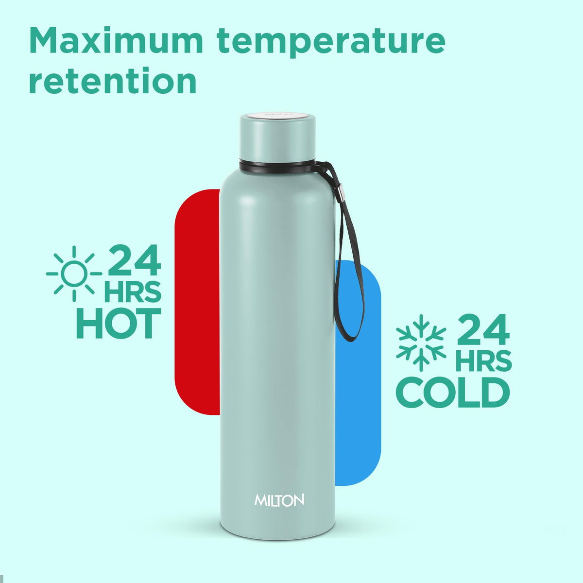 Milton Aura 1000 Thermosteel Water Bottle, 24 Hr Hot and Cold I Leak Proof Lid, ISI Certified I Vacuum Insulated I for Office, Gym, School I Grey