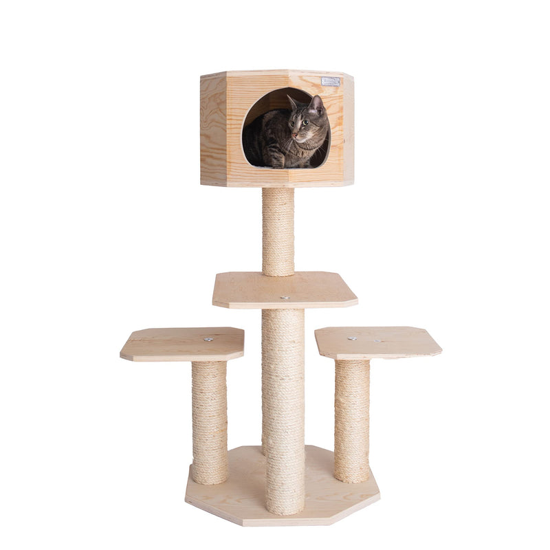 Armarkat Real Wood Premium Model S4203 Scots Pine, Solid Wood Cat Tree, 46" Tall