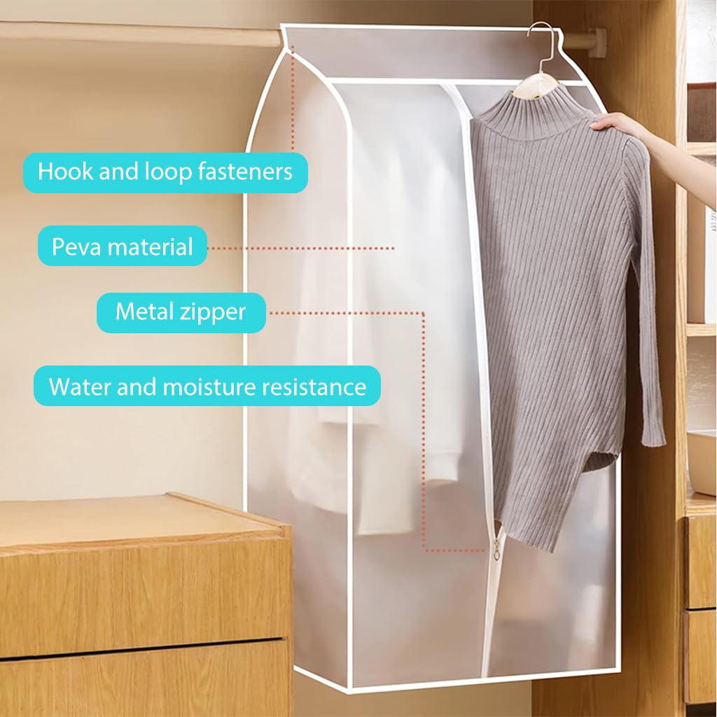 HASTHIP Hanging Garment Bag 43 Inches, Enclosed Bottom Clothes Rack Cover