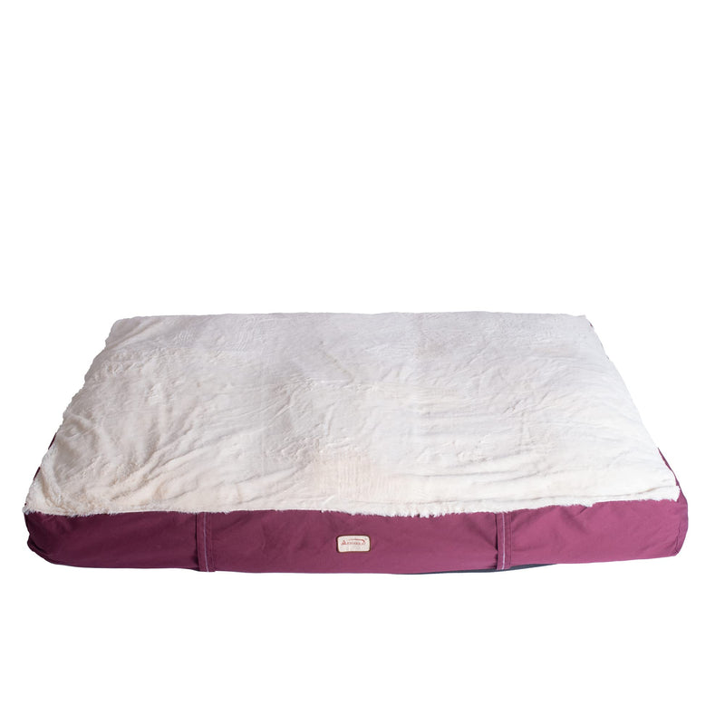 Armarkat M02HJH/MB-X Extra Large Pet Bed Mat With Poly Fill Cushion and Removel Cover,  Burgundy and Ivory