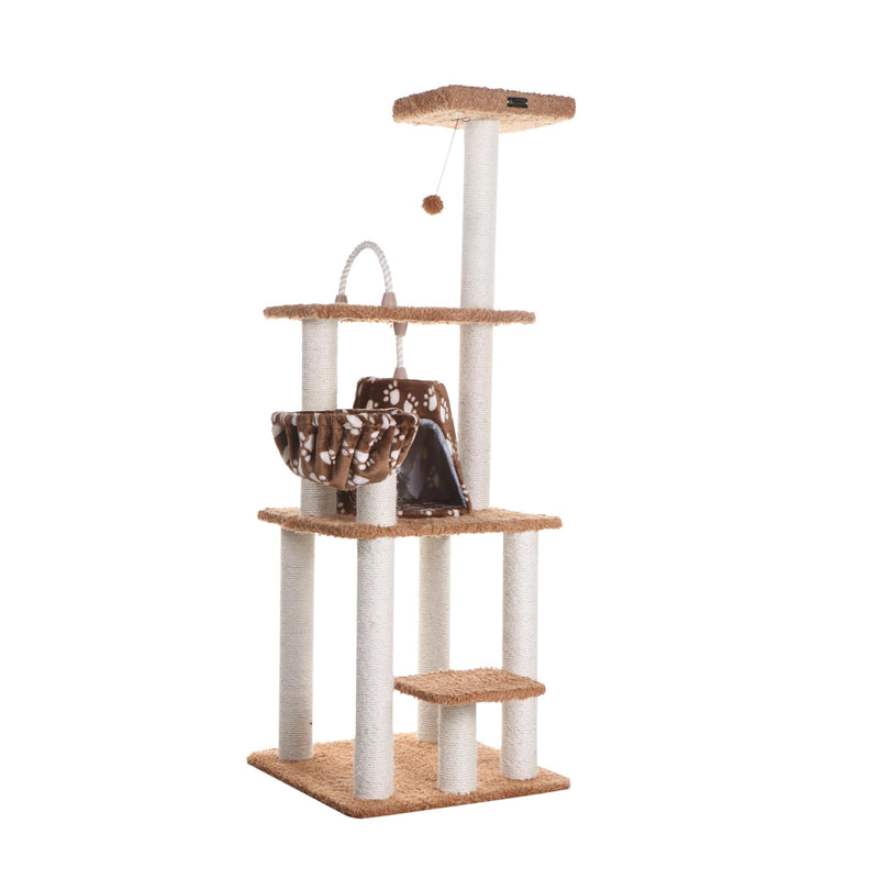 Armarkat Brown Carpet Real Wood Cat Furniture, Pressed Wood Kitty Tower, A6403