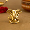 Ekhasa 100% Pure Brass Ganesha Idol (Size: 4 cm) | Pital Ganesh Murti for Pooja Room, Home Decor, Office Desk and Car Dashboard | Vinayagar Statue for Diwali Puja