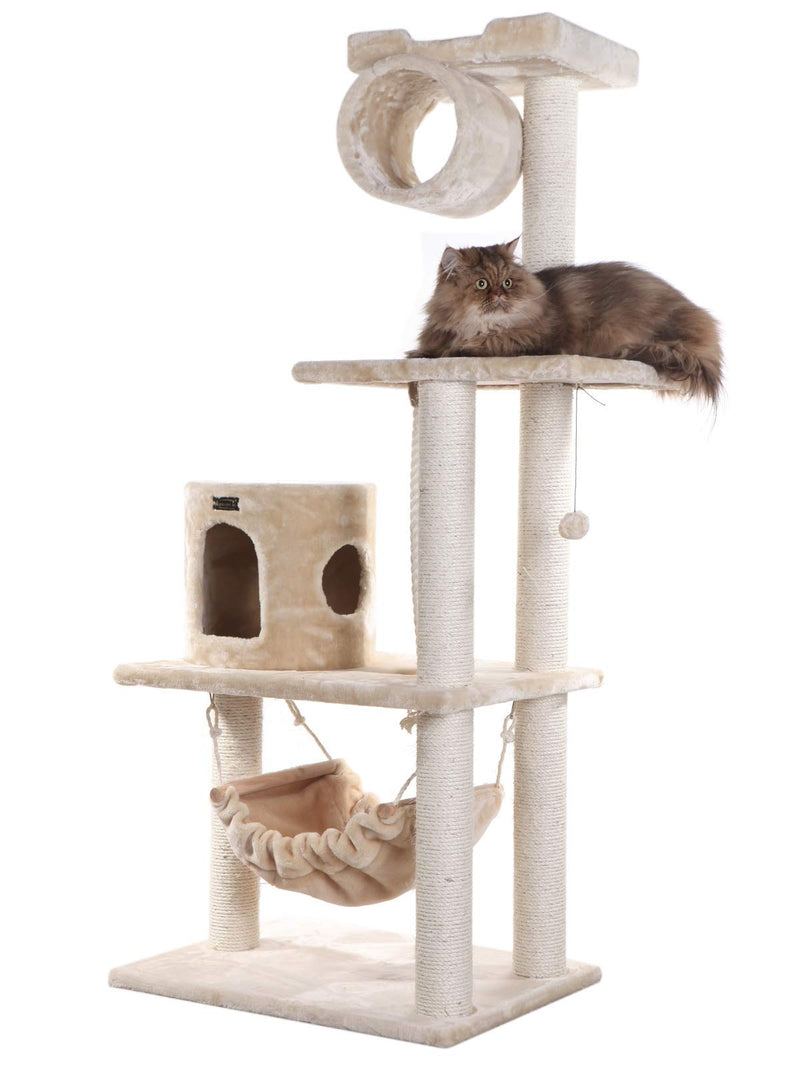 Armarkat 62" Real Wood Cat Tree With Scratch posts, Hammock for Cats And Kittens A6202