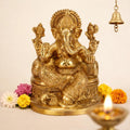 ARTVARKO Brass Ganesha Statue Ganesh Idol for Home Décor Living Room Office Year Gifts God Ganpati Vastu Murti Showpiece Religious Temple 7.5