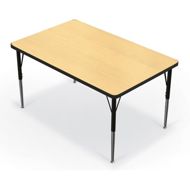 Activity Table - 30 X48  Rectangle - Fusion Maple Top Surface - Black Edgeband