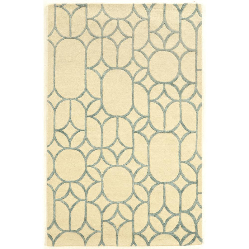 Aspire Wool Window Ivory & Turquoise 2x3, Rug