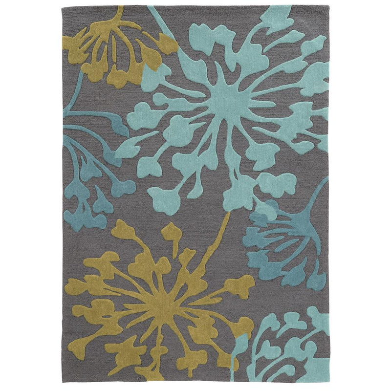 Trio Dandelion Grey & Aqua 1.10x2.10, Rug