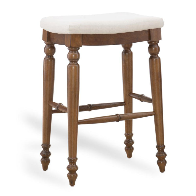 Marino 30" Backless Bar Stool, Linen/Walnut