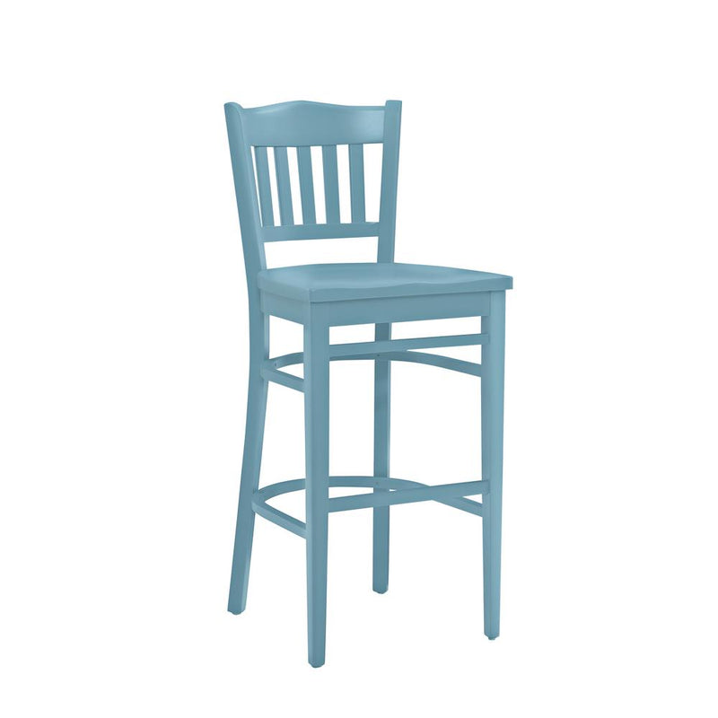 Maryah Teal Barstool W Wood Seat