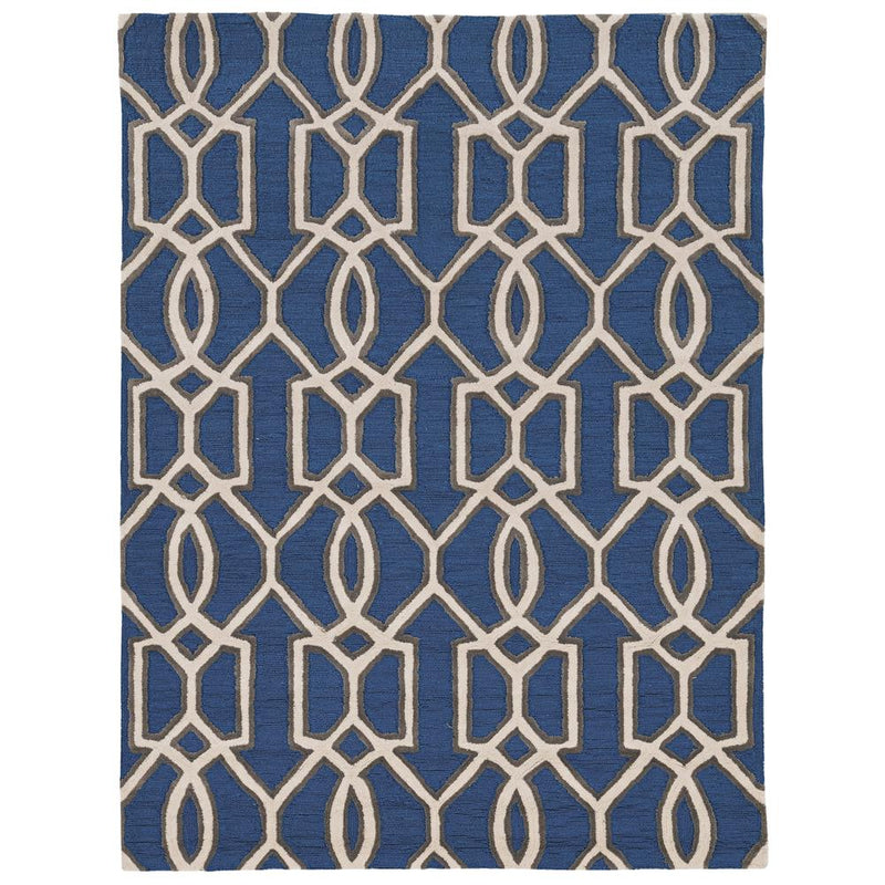 Trio Sariay Blue & Ivory 5x7, Rug