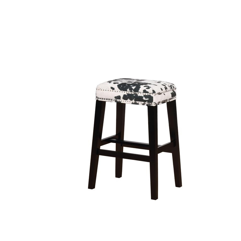 Walt Black Cow Print Bar Stool