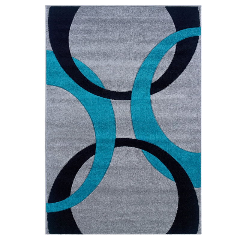 Corfu Spheres Grey & Turquoise 8x10.3, Rug