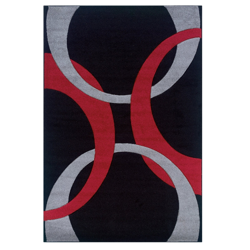 Corfu Spheres Black & Red 8x10.3, Rug