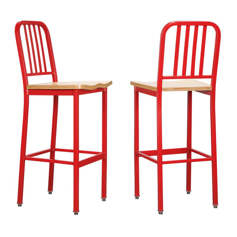 Frazier Metal Barstool Red Set Of 2