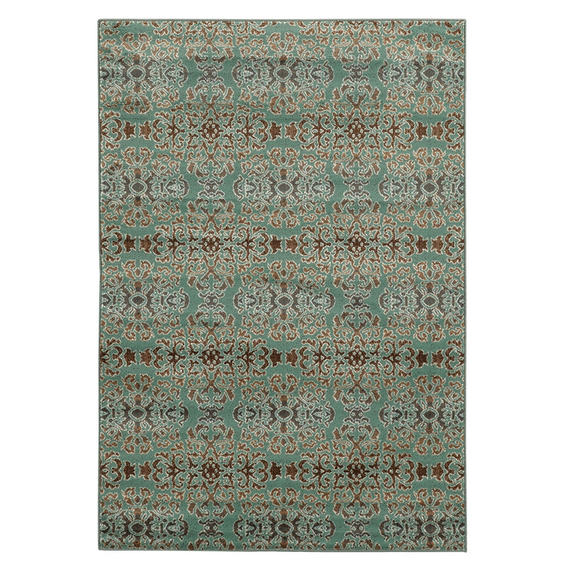 Elegance Snowflakes Blue, 60"W X 87"D X .25"H, Turquoise