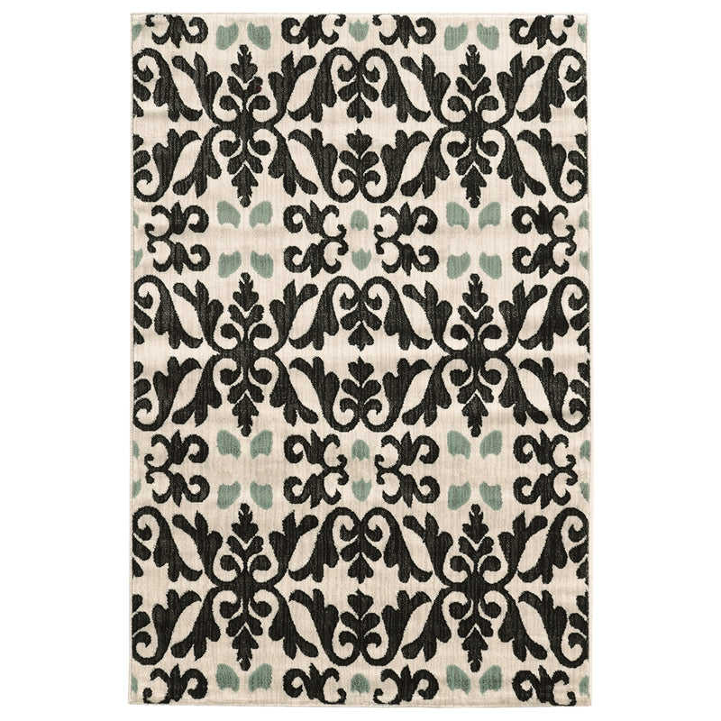 Elegance Florence Ivory & Black 5x7.3, Rug