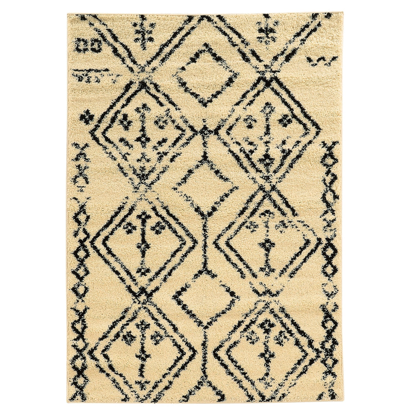 Moroccan Fes Ivory & Black 3x5, Rug