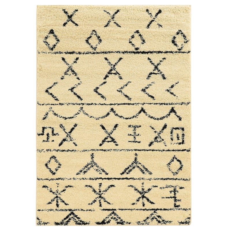 Moroccan Atlas Ivory & Black 8x10, Rug