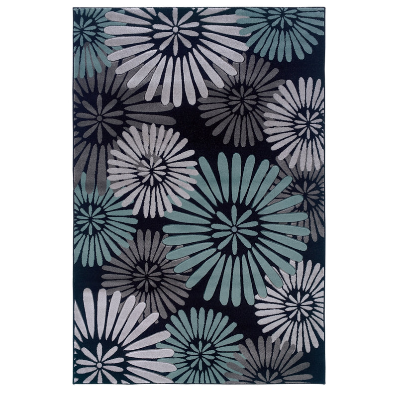 Milan Perth Black & Turquoise 5x7.6, Rug