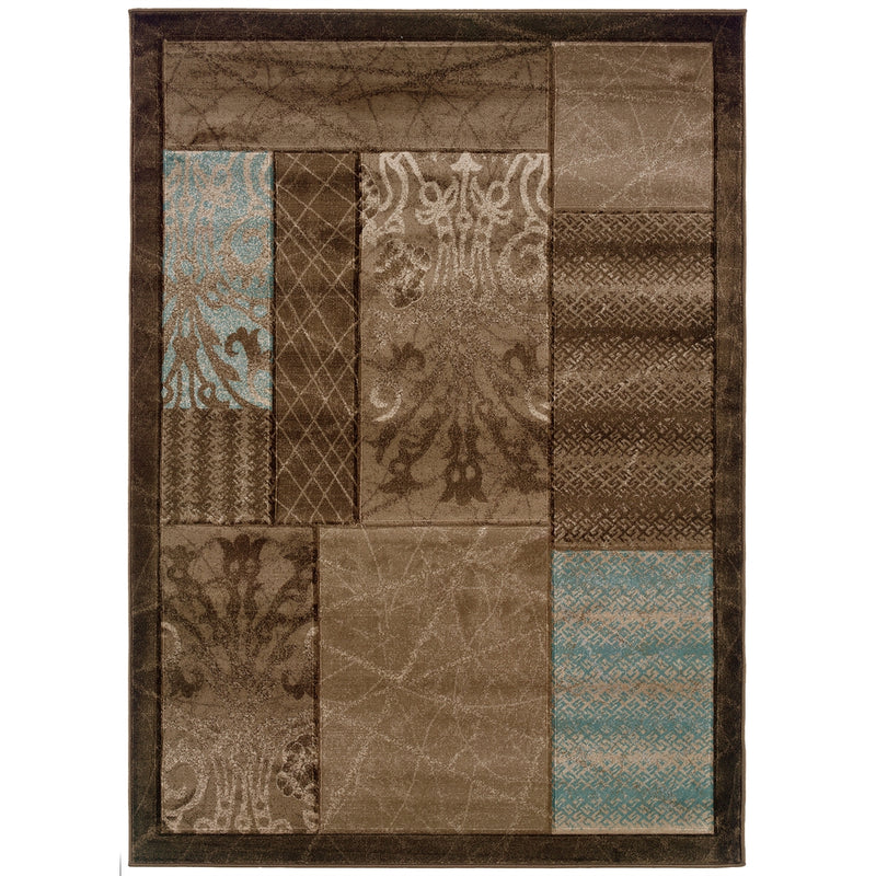 Milan Sienna Brown & Aqua 5x7.6, Rug