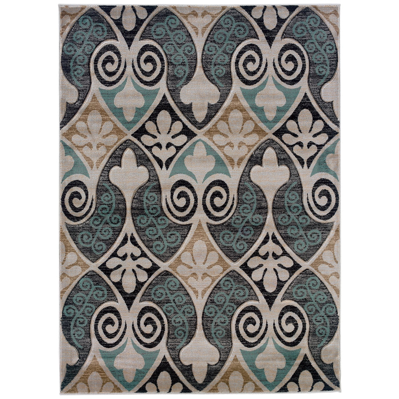 Milan Bilson Black & Turquoise 8x10.4, Rug