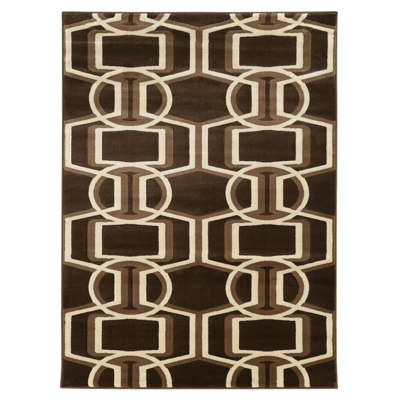 Roma Bridle Chocolate & Beige 8x10, Rug