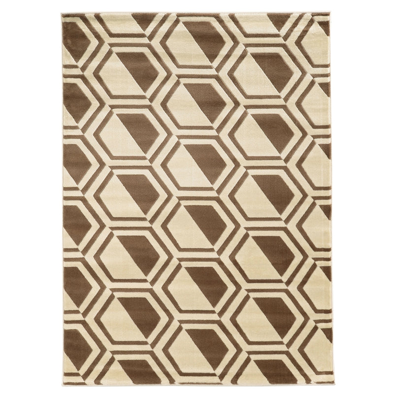 Roma Comb Ivory & Beige 5x7, Rug